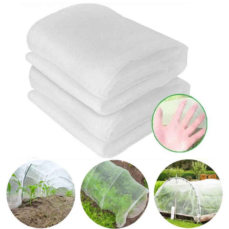 INSECT NETTING NET PE Mesh Anti Butterfly Fly Screen Beetle Bug Spider White - Image 3 of 4