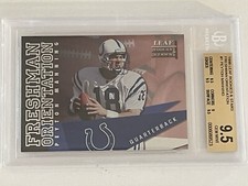 1998 Peyton Manning /2500 ROOKIE Leaf R & S Freshman Orientation #1 BGS 9.5