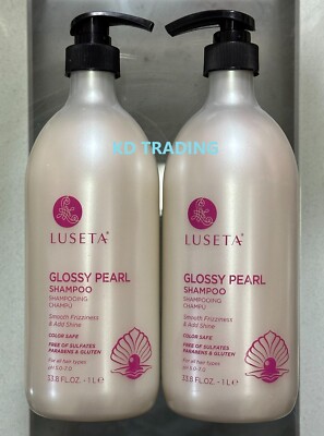 (2-Pack) LUSETA ~ GLOSSY PEARL Frizziness Smoothing Shine SHAMPOO 1000ml