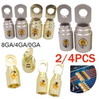 2/4pcs Car Power Ground Wire Coupler Butt Connector 0 /4 /8 Gauge Screw Terminal