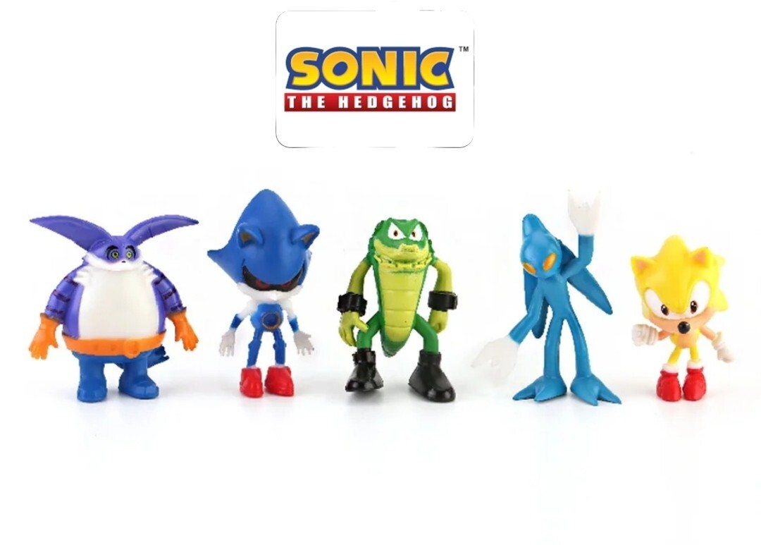 Figurines Super Sonic lot 5 statuettes collection jeux video 7cm mini figurine jaune
