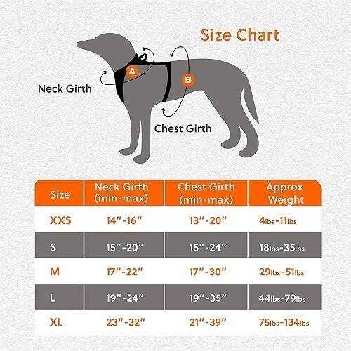 DOG HARNESS REFLECTIVE ADJUSTABLE DOG VEST with HANDLE Black Large 44-79 Pounds