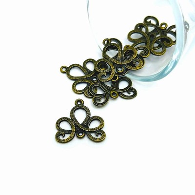 4, 20 or 50 BULK pcs Bronze Vine Knot Connector Charms - US Seller - BR1035