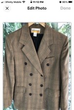 Eva Picone Women’s Braze Plaid Beige/ Brown Sz Large