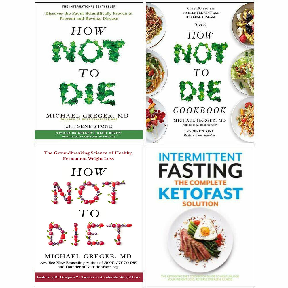 How Not To Die, Cookbook, Diet, Complete Ketofast 4 Books Collection Set PB NEW