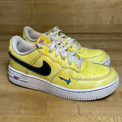 Nike Air Force 1 Peace Love Basketball Shoes Yellow AF1 DC7321-700 Size 1Y | eBay