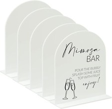 JINMURY 8x10 Inch White Arch Acrylic Sign with Stand  5 Inch,