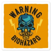 Warning Biohazard Gas Mask Sticker Decal