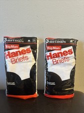 1990 Vintage Hanes Briefs Mens Underwear White Size 50-52 Cotton 6 Pairs NEW 3X