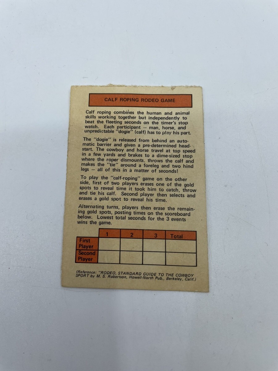 VINTAGE KELLOGG'S POP-TARTS ADVERTISING CARD Calf Roping SCRATCH
