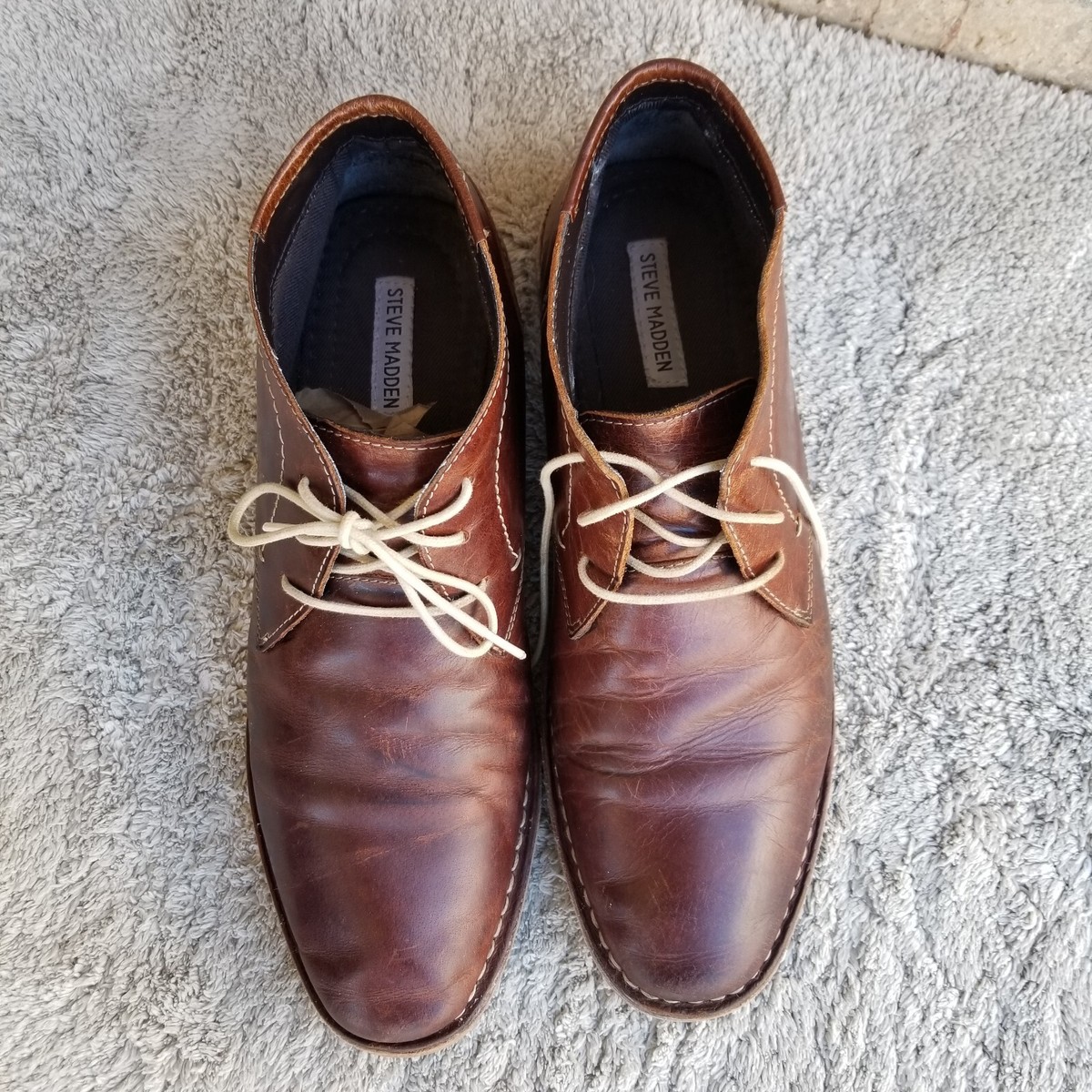 Steve Madden P-Ivon Wood 982 BROWN‎ Leather Lace Up Chukka BOOTS size 10 Steve Madden P-Ivon Wood 982 Brown Leather Lace Up Chukka  main image 3