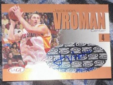 Jackson Vroman Iowa State Basketball Sage Autograph Card 2004 Rookie Auto  /550. rookie card picture