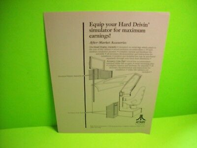HARD DRIVIN Original 1988 Video Arcade Flyer After Market Accessories Vintage