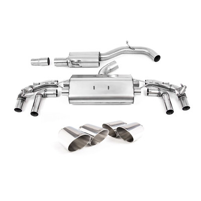 Milltek GPF Back Resonated Exhaust System Polished Tips For VW Golf MK8 R OPF