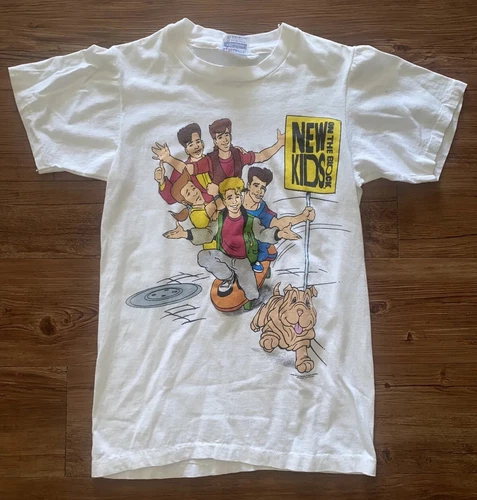 New Kids On The Block Cartoon Promo Tee T Shirt NKOT Vintage vintage concert t-shirt, vintage, single stitch, B+ condition