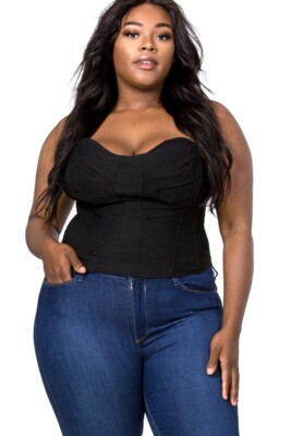 zipper bustier top