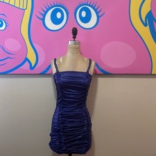 Versace Swimwear Purple Mini Dress Chain Straps