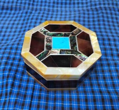 Gemstone Stationary Box with Random Work Octagon Trinket Box for Sister & Wife