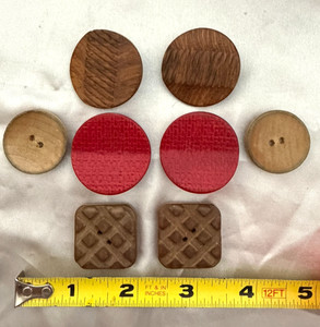 Vintage Lot of 8 Carved Wood Buttons Sets #284