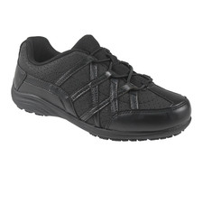 LADIES BLACK TRAINERS MEMORY FOAM CASUAL WALKING WORK BOOTS SPORTS WOMENS SHOES