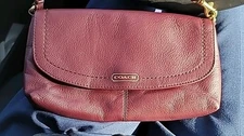 Coach Campbell Soft Leather Wristlet Clutch Bordeaux 