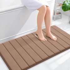 OLANLY Memory Foam Bath Mat 44x24, Super Soft Absorbent 44" X 24", Mocha