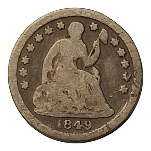 1849-O Seated Liberty Half Dime Silver Coin – New Orleans Mint #1016