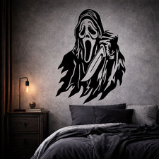 Ghost Face Horror Vinyl Stickers | Scary Wall Art Decals | Home & Craft Decor