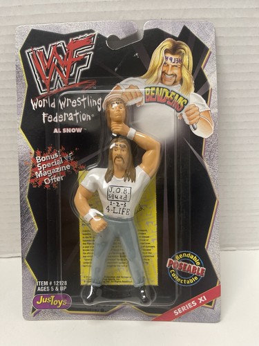 WWF WWE Just Toys Al Snow Head bendie Bend-ems Wre...