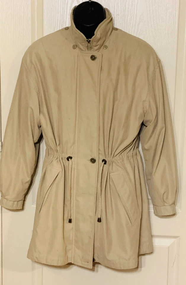 Fleet Street Vintage Cinch Waist Windbreaker Removable Lining Y2K Mob Wife Mod - Image 2 of 4