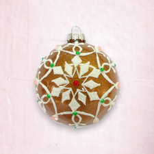 Gingerbread Snowflake Pattern Ornaments Set Of 2 Christmas Decor SHIPS WITHIN