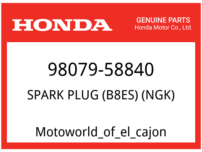 Honda OEM Part 98079-58840 SPARK PLUG B8ES NGK