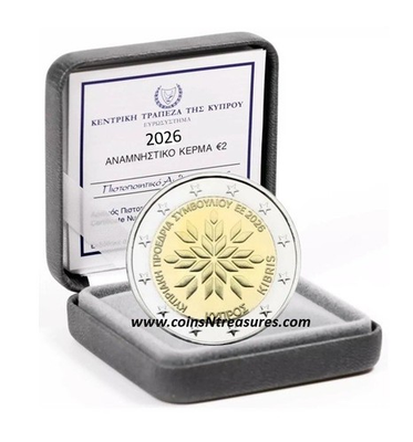 #ad Cyprus 2026 Presidency of Council of Europe 2 euro BE Proof PRE SALE $49.00