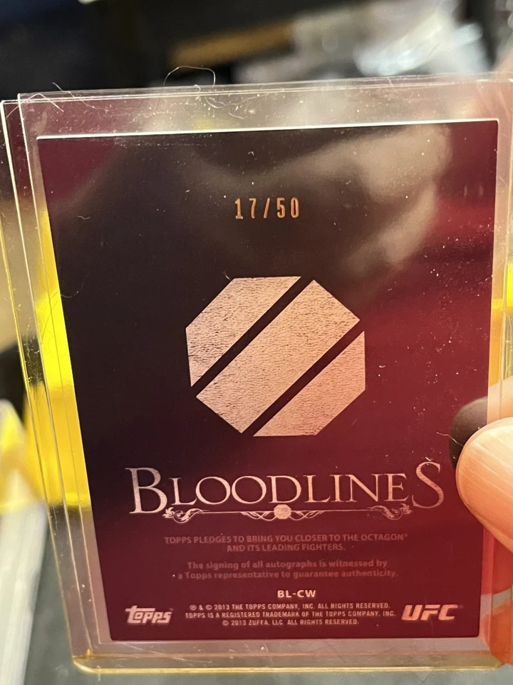 2013 Topps UFC Bloodlines Chris Weidman Auto 17/50 Autograph Card Free Ship - Image 2 of 2