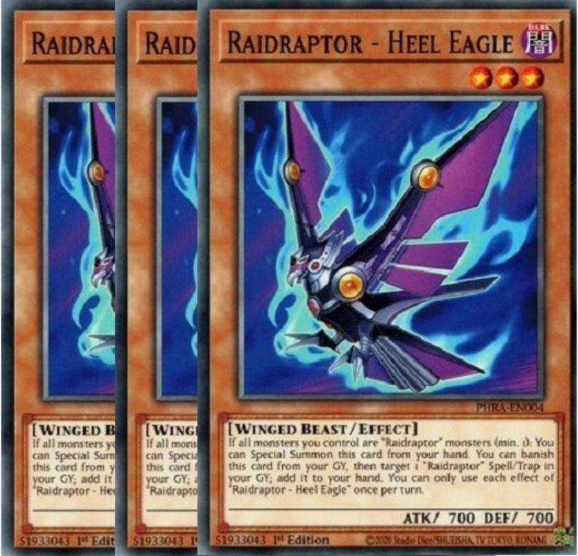 Raidraptor - Heel Eagle PHRA-EN004 Phantom Rage x3 Yu-Gi-Oh! TCG 1st Ed Common