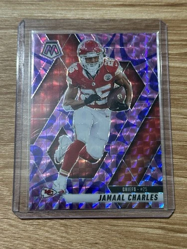 2025 Panini Mosaic - Jamaal Charles #18 Reactive Purple Mosaic Prizm
