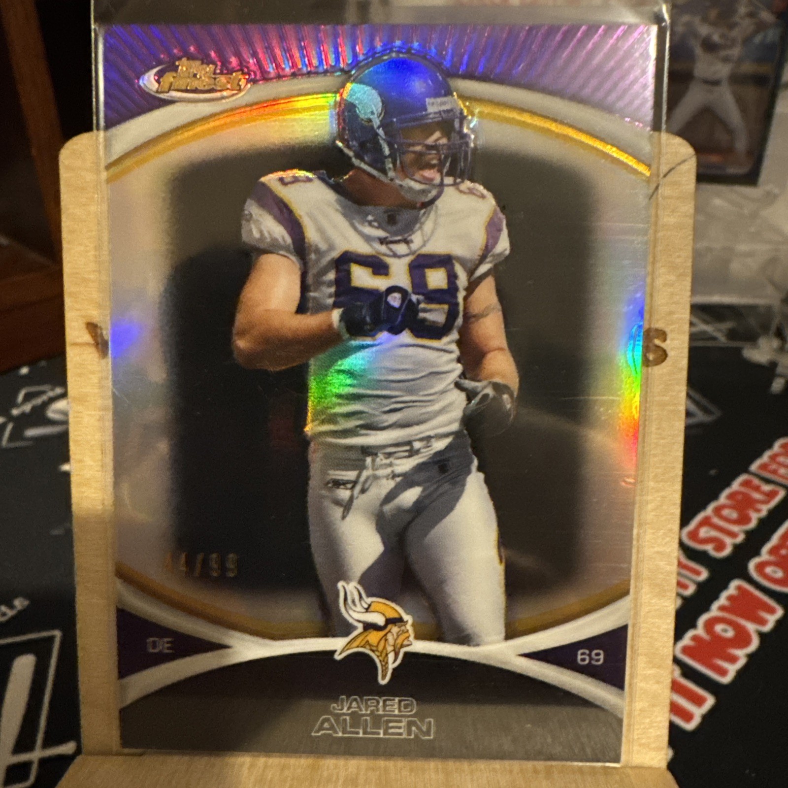 2010 Topps Finest  Jared Allen Black Refractor #46  Vikings Football Card HOF