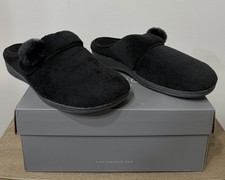 Vionic Emily Terry Slippers Women  s 9 Black Orthotic Comfort House Shoes