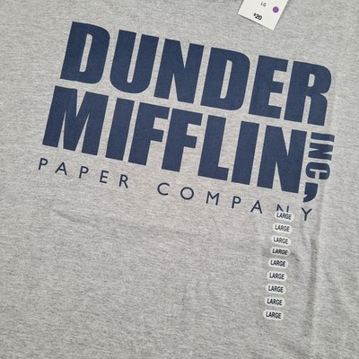 The Office Dunder Mifflin Tee Shirt Mens Large Gray Logo Graphic Ripple Junction