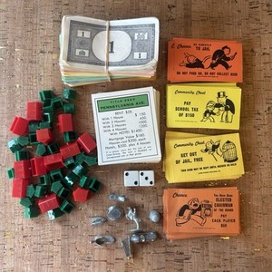 Monopoly Replacement Pieces Hotels Houses Chance Cards Property Cards Money Die