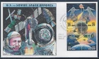 1¢ WONDER'S~US FDC COLLINS HANDPAINTED CACHET US-SOVIET SPACE EFFORTS 1992-F344