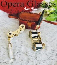 Personalized Brass Opera Glasses: Vintage Mother of Pearl Binoculars