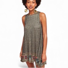 Anthro RAGA Wedding Guest Hanna Beaded & Sequin Sleeveless Dress Garden Party M