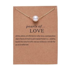 Single Circle Pearl Pendant Necklace for Women with Charm Pearls of Love Necklac