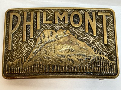 Vtg Boy Scouts of America Philmont Scout Ranch (NM) brass belt buckle,  3''x2''