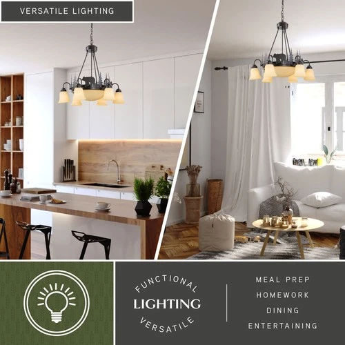 Vaxcel Lighting CH55706BBZ Bozeman 9 Light 28-1/2"W Chandelier - Bronze - Picture 8 of 9