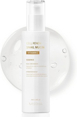 MISSHA Cell Renew Snail Mucin Vitamin C Essence Serum - Hydrating Korean