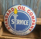 Vintage Standard Oil Company Service Domed Porcelain Metal Sign