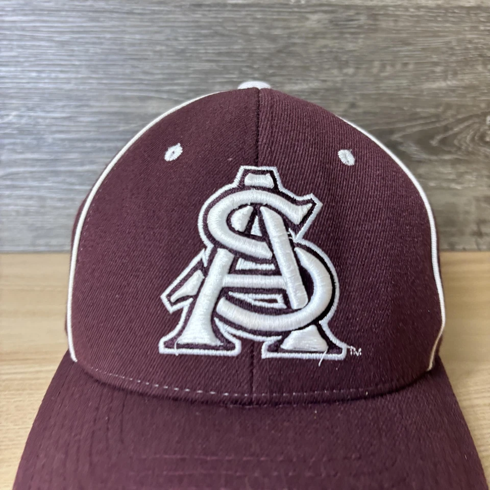 Arizona State Sun Devils Hat Cap Fitted M/L Maroon White NCAA Baseball - Image 2 of 4