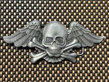 Vintage Winged Skull and Crossbones Belt Buckle